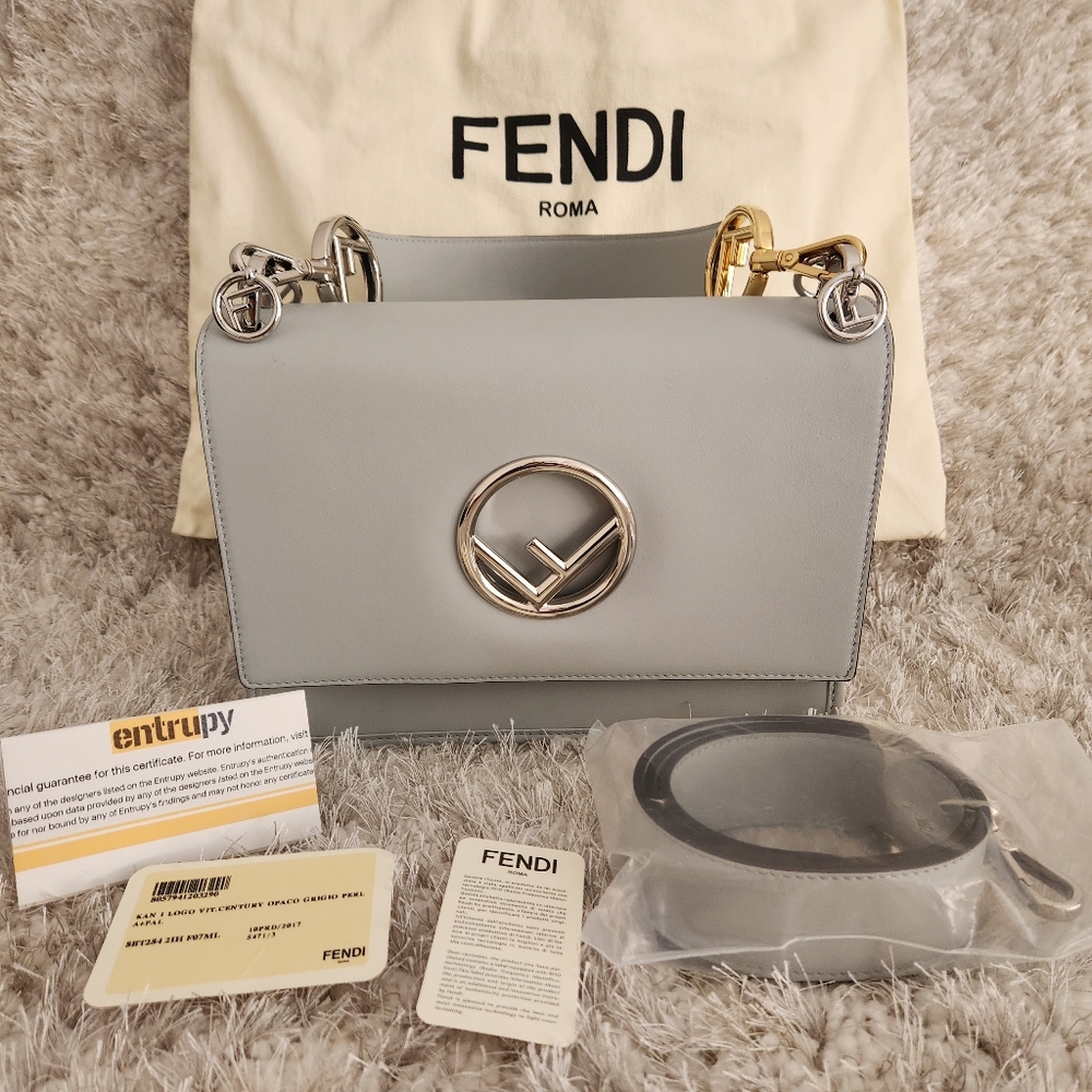 AUTHENTIC FENDI Kan I F Logo Shoulder Bag
